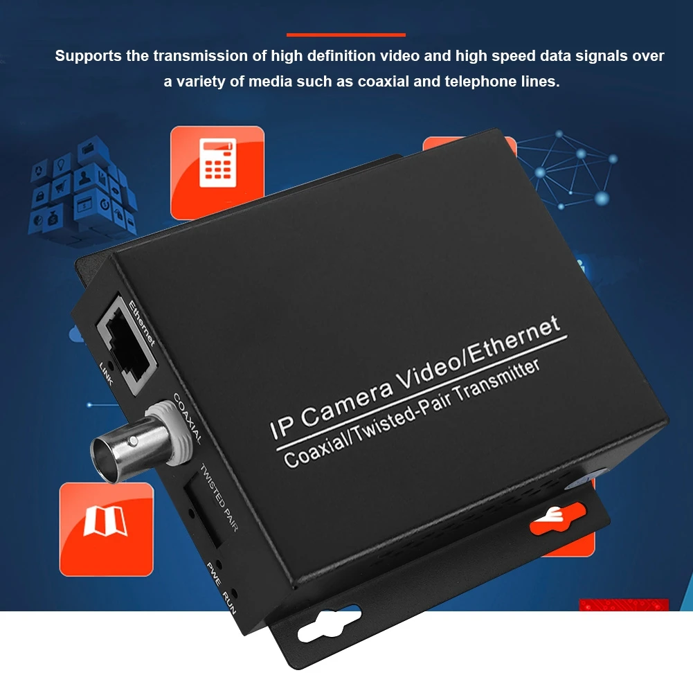 

1Pair Ethernet IP Extender Over Coax Kit EoC Coaxial Cable for Security CCTV Cameras Extender Coax Extender Coax Extender Coax