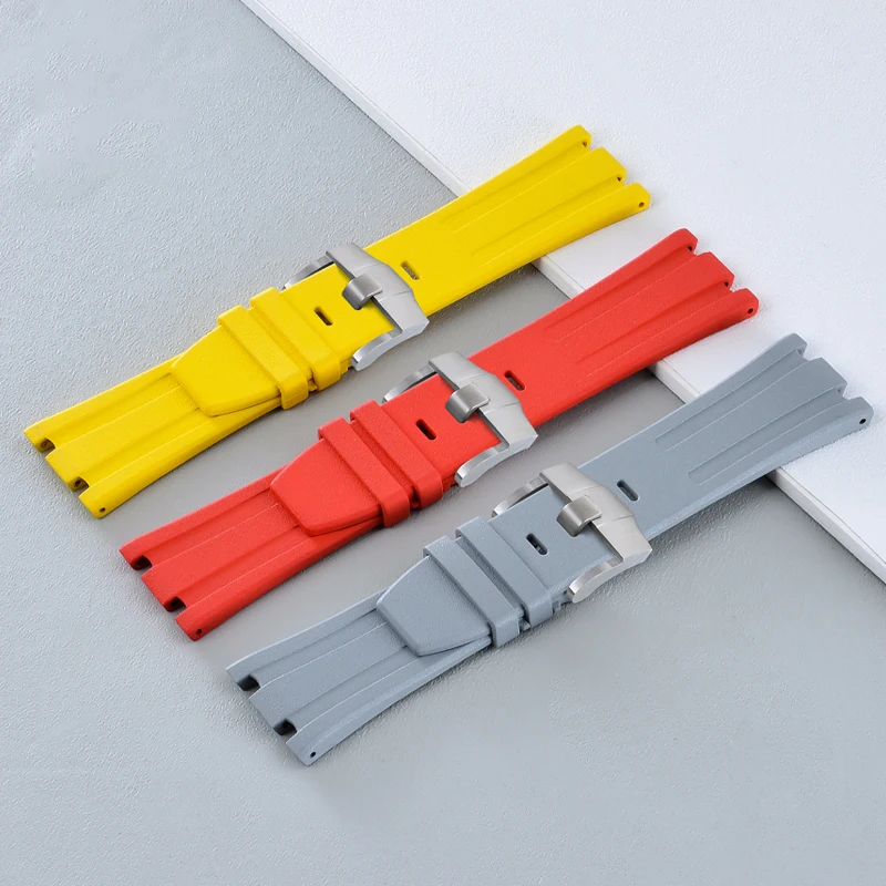 

Watchband for Audemars and Piguet Royal Oak Strap Original AP 15710 26470 Rubber Watch Strap Pin Buckle Silicone Band 28mm