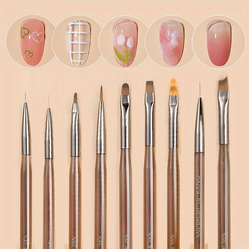 9 шт. ультрафиолетовая Кисть для ногтей подкладки ручка рисования наращивания