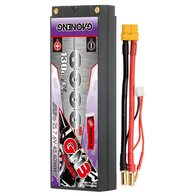 Gaoneng GNB 2S HV 7.6V 6000mAh 130C Hardcase Lipo 5mm XT60