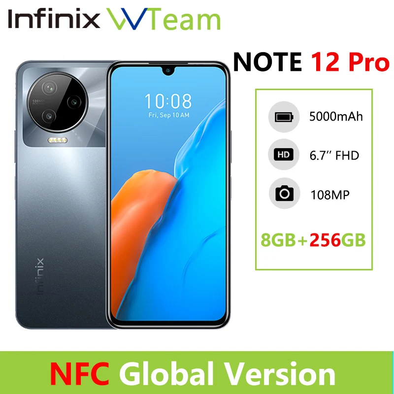 

infinix NOTE 12 PRO 4G NFC Smartphone 8GB 256GB Helio G99 Processor 6.7" AMOLED Display 108MP Camera Android 12 Mobile Phone