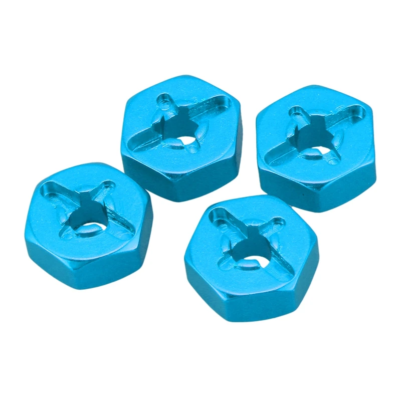 2023 Hot-3X Aluminum Alloy 12Mm Combiner Wheel Hub Hex Adapter Upgrades For Wltoys 144001 1/14 RC Car Spare Parts,Blue images - 6