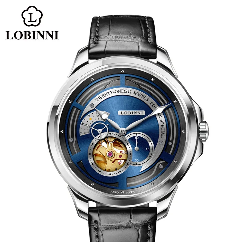 

Switzerland Luxury Brand LOBINNI MIYOTA 82S7 Automatic Mechanical Men's Watch Skeleton Sapphire Luminous 50 M Waterproof L9222