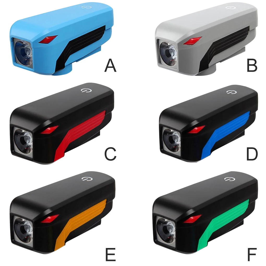 

Bike USB Front Light LED Flashlight Cycling Headlight Horn Rechargeable Bicycle Lamp Black Green