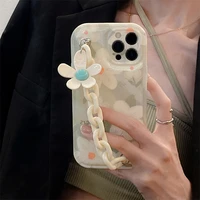 ins floral strap flower phone case for iphone 13 11 12 pro max xr x xs max 7 8 plus mini shockproof soft back bumper cape funda