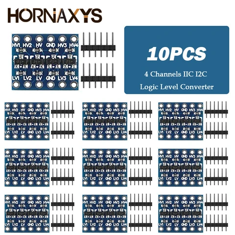 10 шт. 4-канальный IIC I2C преобразователь уровня 3,3В до 5В