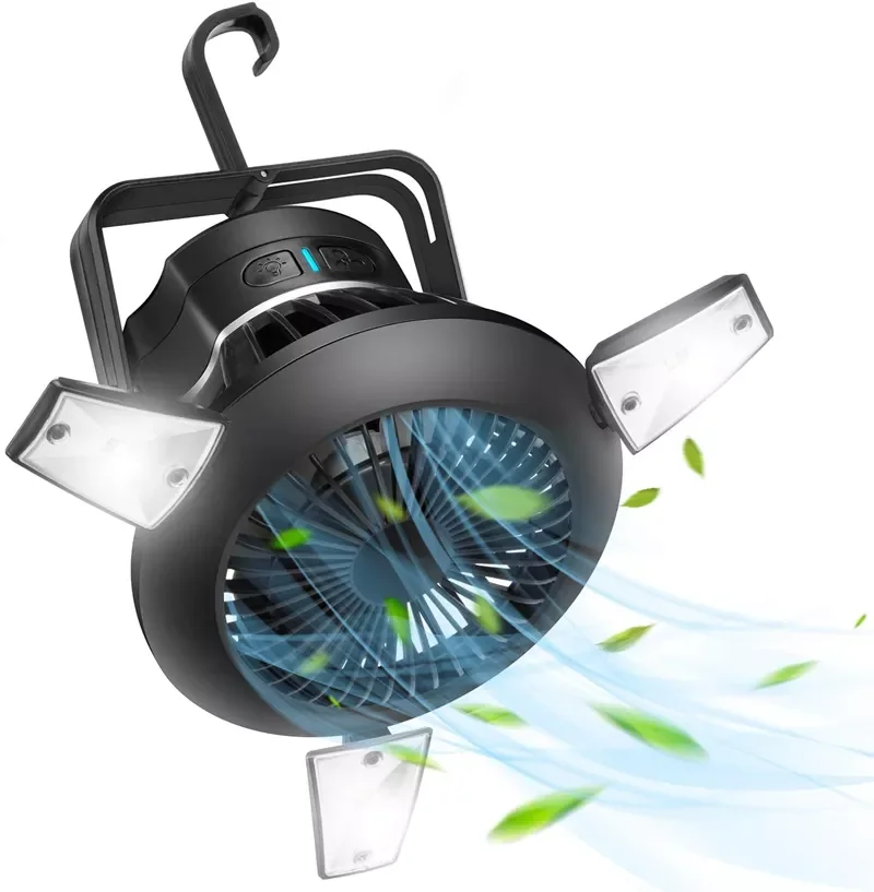 

Складной USB-вентилятор, уличный походный и рыболовный аварийный светильник, регулируемая яркость, подвесной светодиодный фонарь для кемпин...