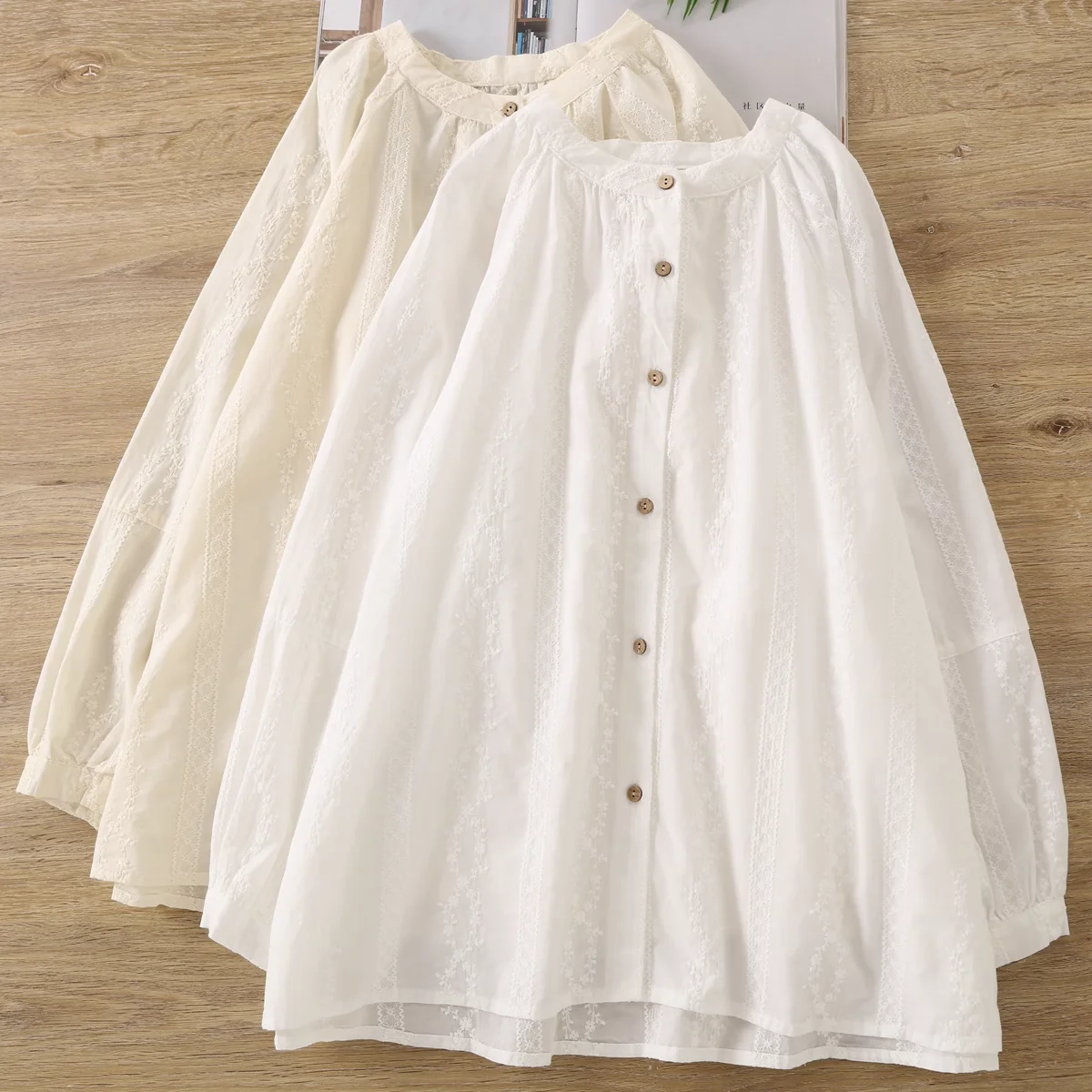 Женская рубашка и блузка в стиле бохо весенние свободные белые бежевые кружевные