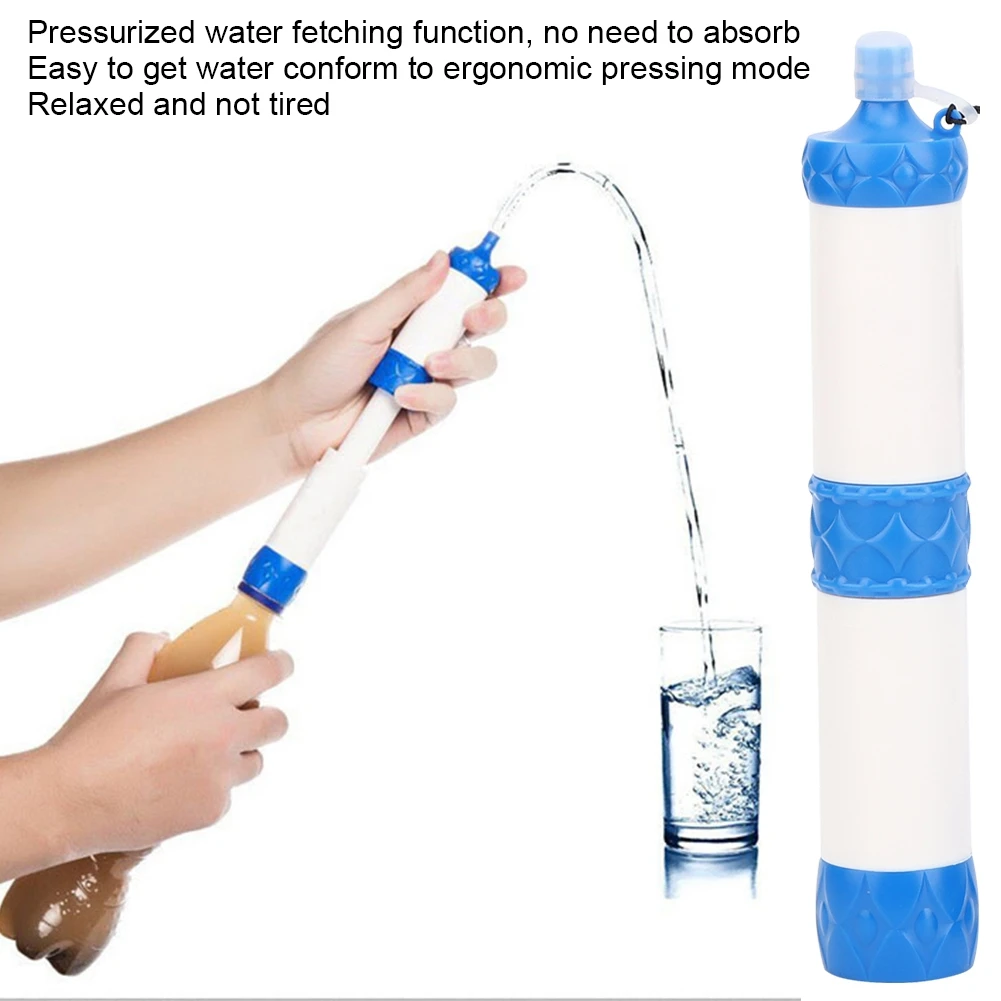 ABS Food Grade Plastic Outdoor Water Purification Straw Portable Filter Sucker Emergency Direct Drinking for Hiking Camping |