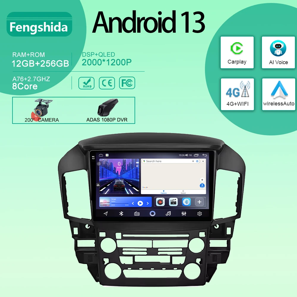 Автомобиль для Lexus RX300 XU10 1997-2003 Toyota Harrier 1998-2002 Android Авто Радио Мультимедийный плеер