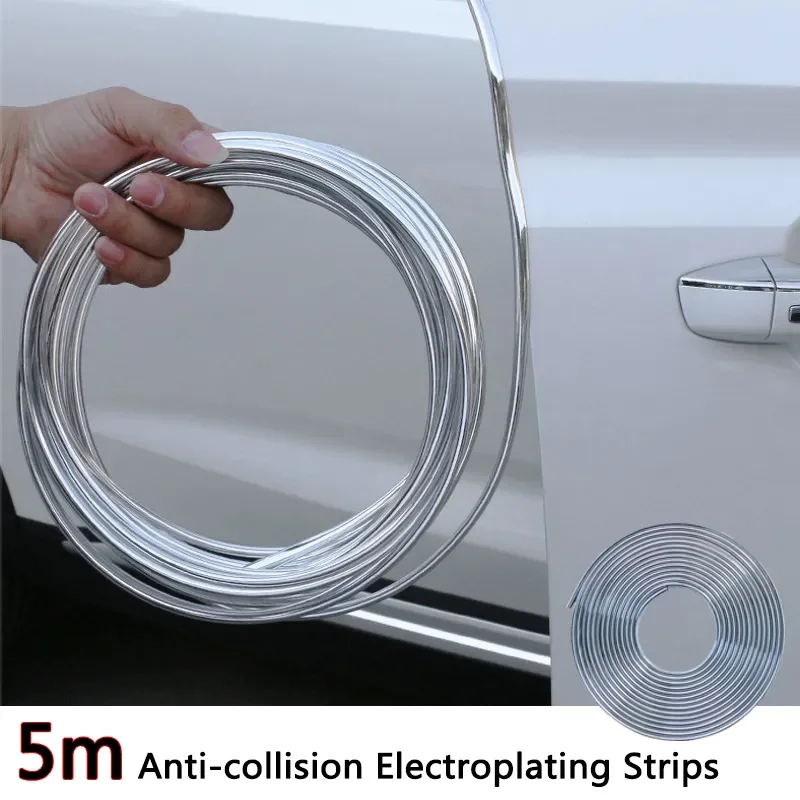 

Car Anti-collision Strips Door Protection U-shaped Glossy Strip Air Outlet Decor Stickers Auto Styling Electroplating Strips