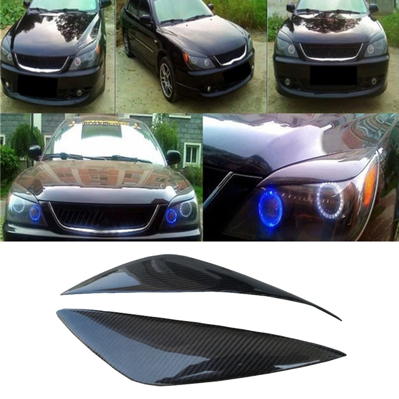 

2PCS Car Eyebrow Light Lamp Carbon Fiber Headlight Eyelids Eyebrows for Mitsubishi Lancer
