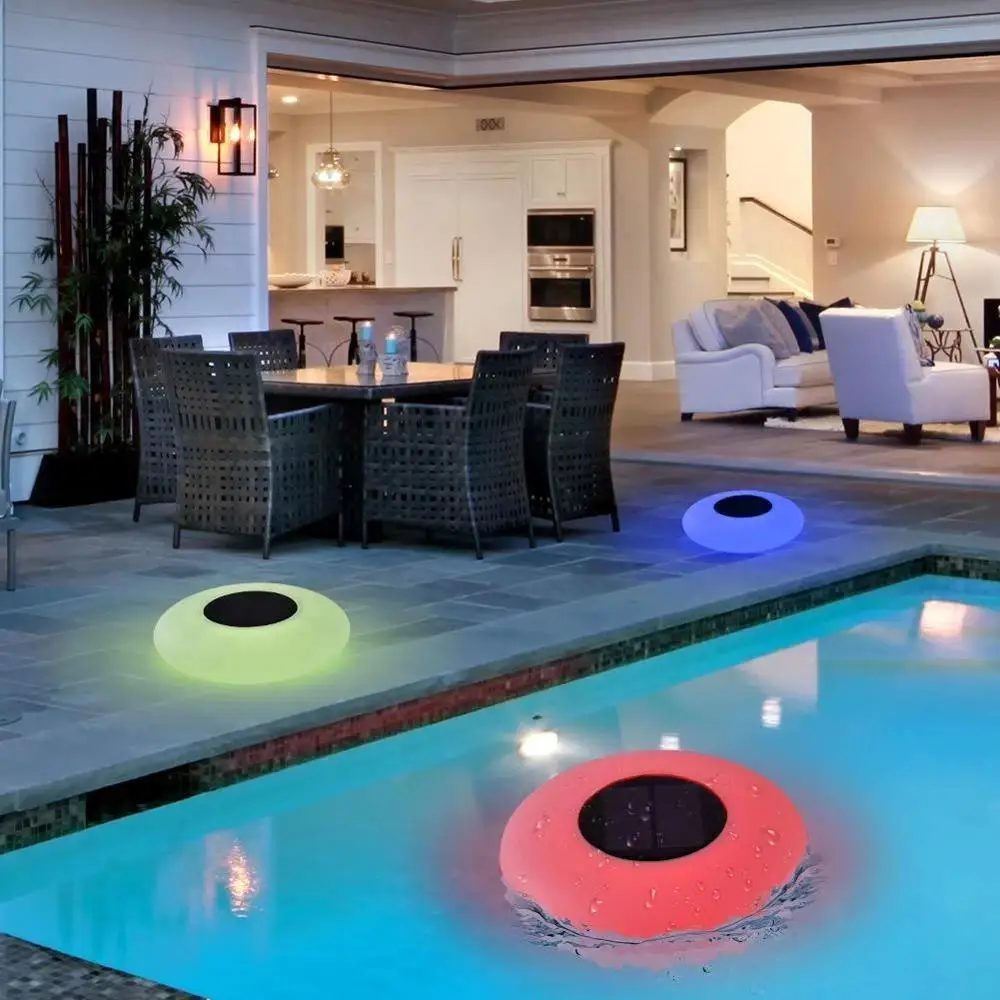 

New Outdoor Floating Solar Underwater Lamp RGB Changeable Swimming Pool Pond Party Solar Floating Night Light