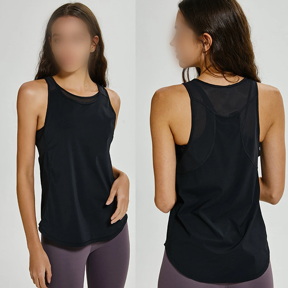 

Женские топы для бега и тренировок без рукавов, Быстросохнущий Спортивный Жилет для бега и фитнеса, летняя спортивная майка с круглым вырез...