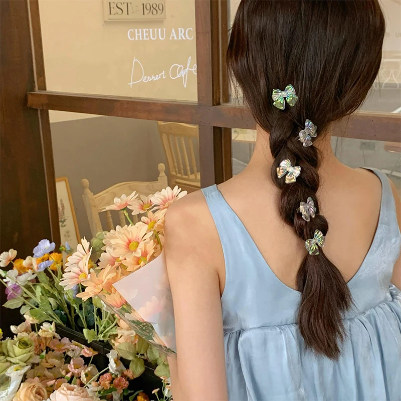 

Fashion Dazzling Transparent Clip Bow Women Girls Side Bangs Clip Ornament Hair Clips Barrettes Hairpins Hair Accessories Gift