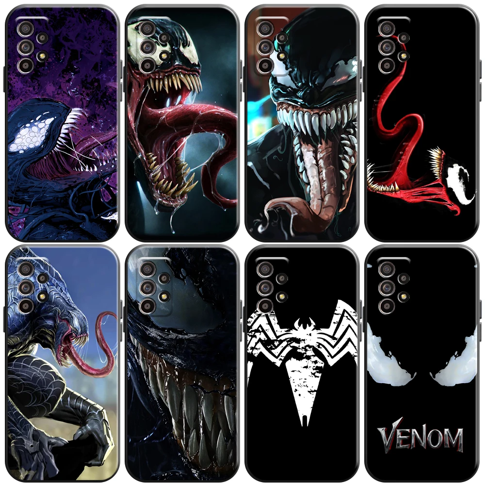 

Marvel Venom COOL Phone Case For Samsung Galaxy A01 A02 A10 A10S A20 A22 4G 5G A31 Soft Back Liquid Silicon Black Carcasa Coque