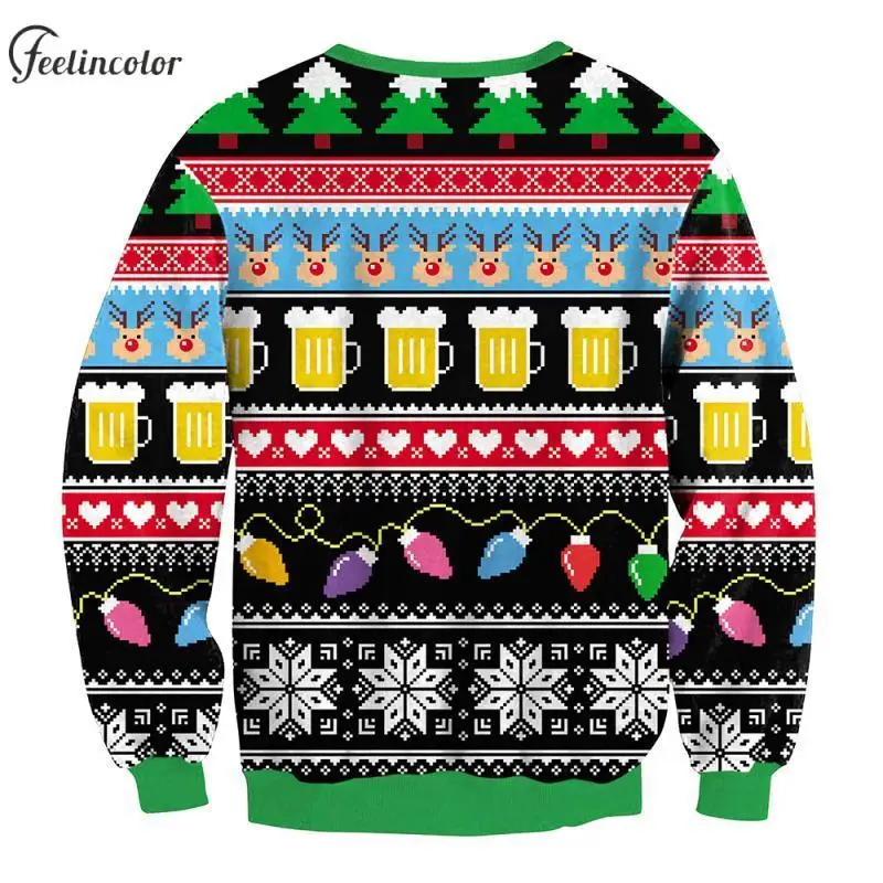 Толстовка оверсайз для мужчин уродливые рождественские пуловеры спортивный