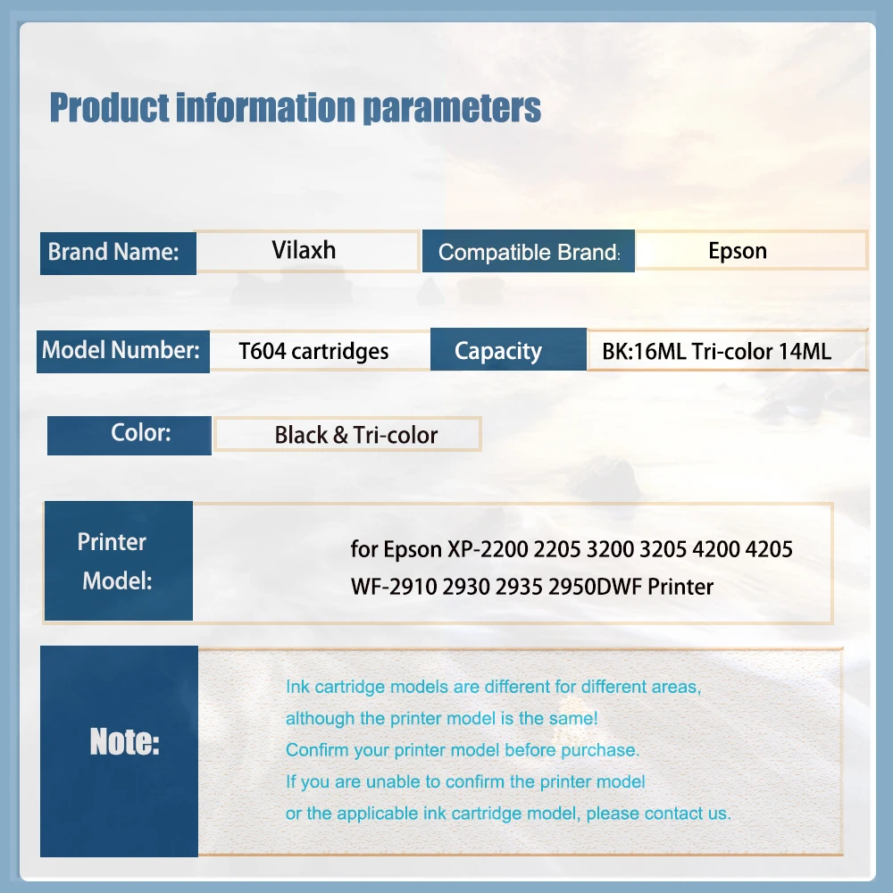 Vliaxh 604 604XL T604 совместимый чернильный картридж для Epson XP-2200 XP-2205 XP-3200 XP-3205 XP-4200 XP-4205