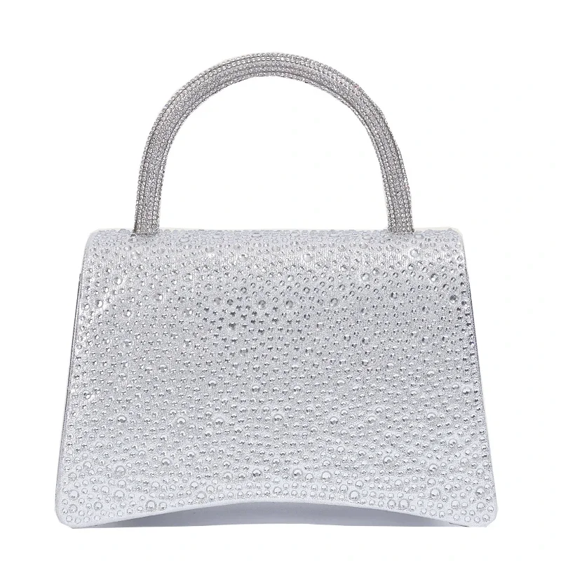 Вечерняя сумка со стразами модный саквояж на плечо с квадратной цепочкой цвет