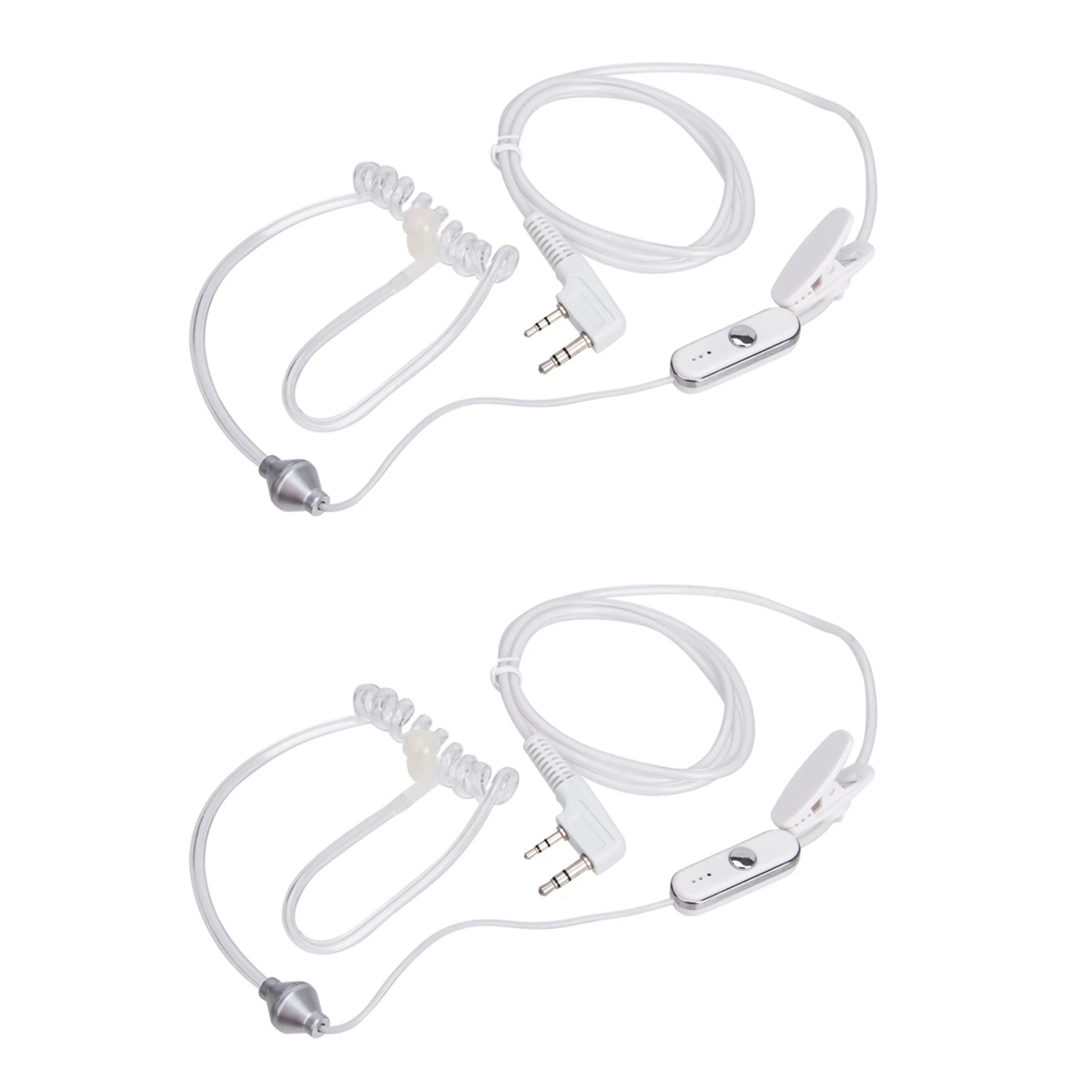 

2PCS 2Pin Dual Earphone Earpiece Mic PTT for ETC Radio Walkie Talkie Headset Earphone