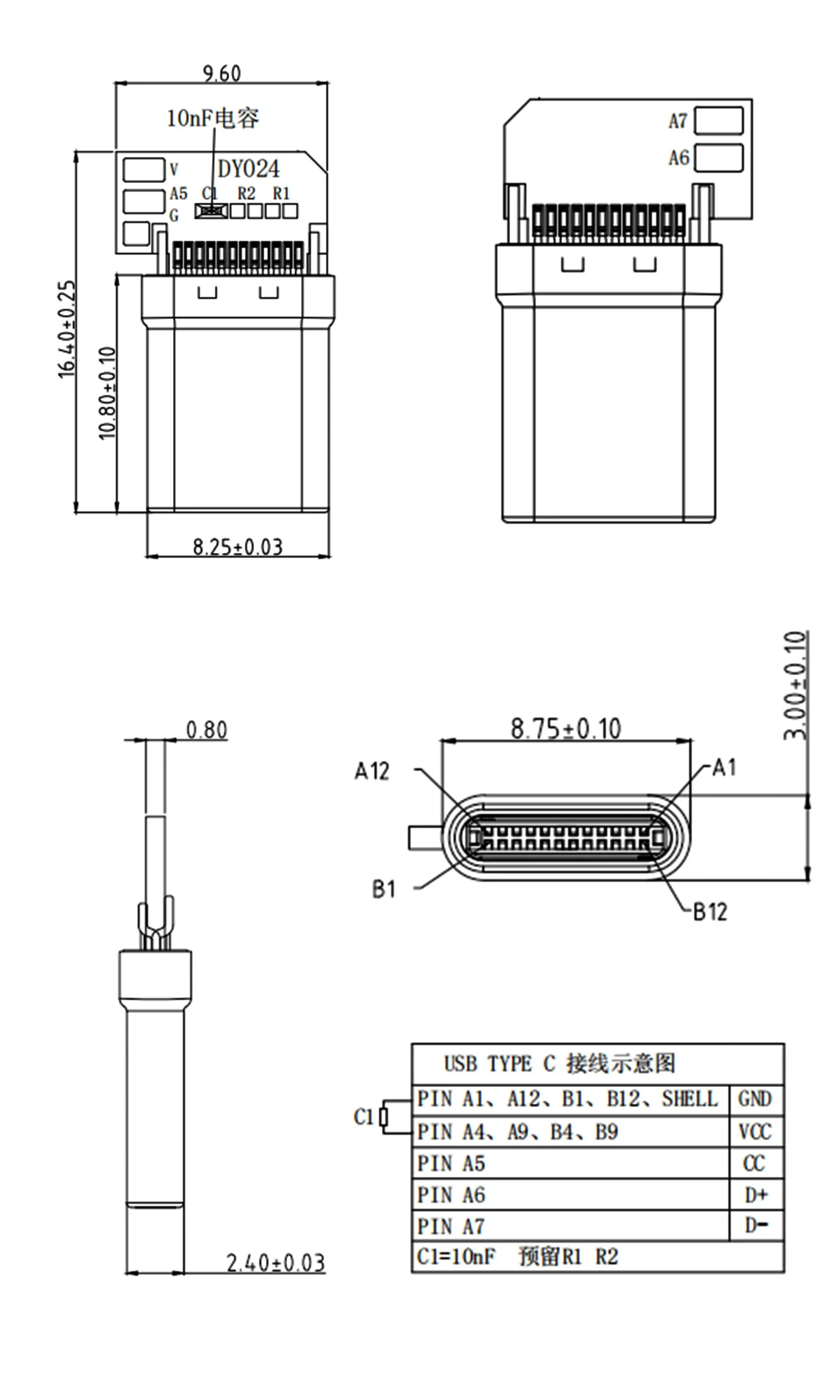 1-10 шт. USB-разъем USB