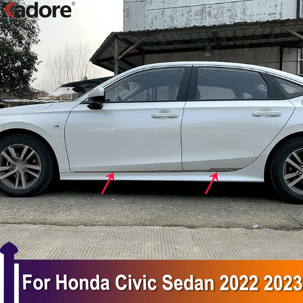 

Для Honda Civic Sedan 2022 2023 Боковая дверь корпус молдинг линия крышка отделка протектор украшение внешние аксессуары нержавеющая сталь