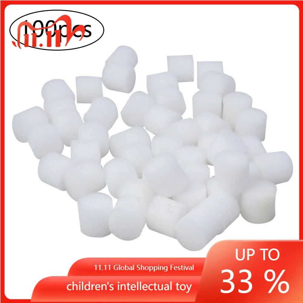 

100pcs Cylinders Sponge For Hydroponic Seed Starting Grow Plant Net Pot Basket Corrosion Resistant Hydroponic Part & Accessories