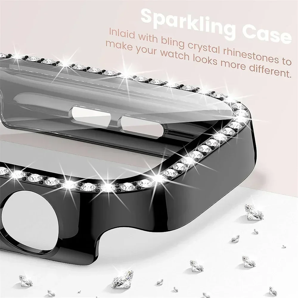 Чехол для Apple Watch чехол 10 42 мм 46 Bling чехол-бампер с алмазами + защита экрана Iwatch Series