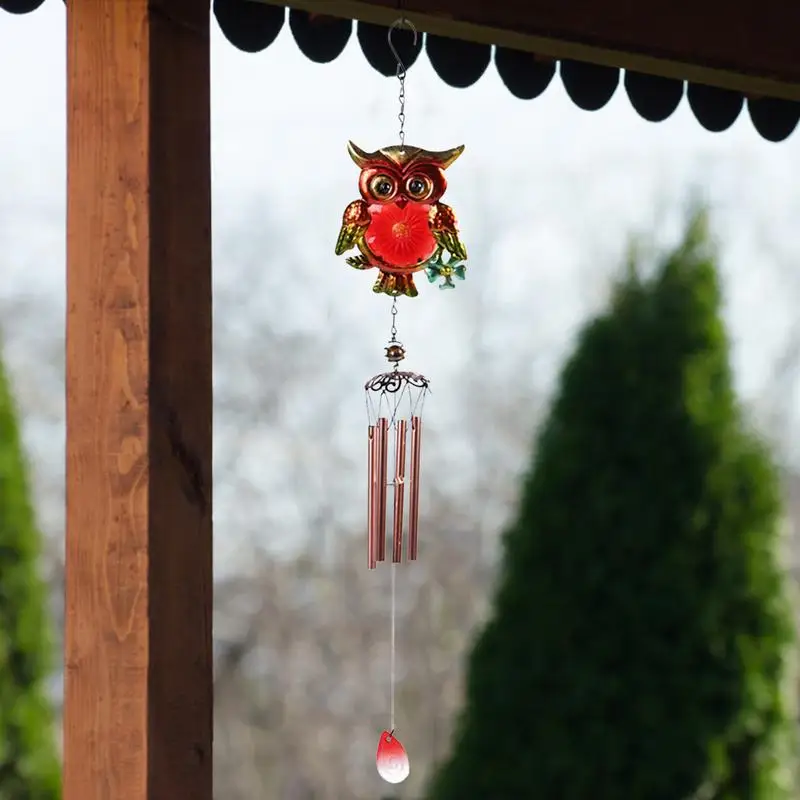 

Owl Wind Chimes Hanging Ornament Wind Chimes With S Hook Indoor Stained Glass Metal Tubes Music Windchimes Hanging For Room