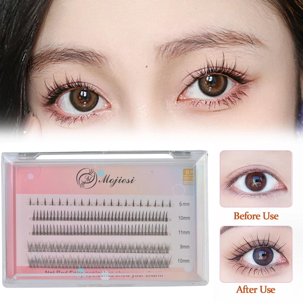 

1box Fairy Eyelash Fishtail Hair Lower Eyelashes Mixed Individual Lashes Cluster Spikes Lash Natural Fluffy False Eyelashes