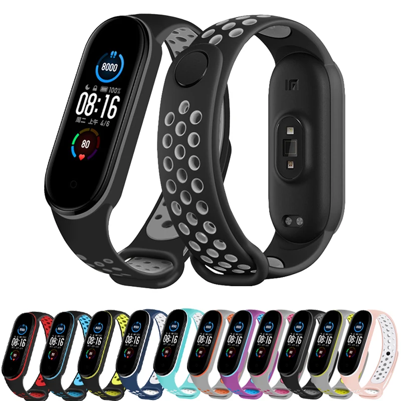 

Ремешок силиконовый для Mi Band 6 7, сменный спортивный браслет для Mi Band 4 Mi Band 5 Xiaomi Mi Band 4 3 5 6 7
