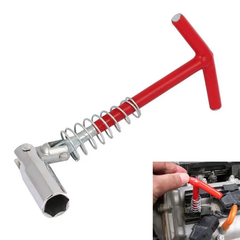 

2022 16mm T-Bar T-Handle Chromeplated Spanner Socket Remover Installer Tool 22cm Handheld 1PC Spark Plug Removal Tool