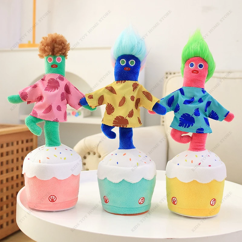 Kids Dancing Sausage Monster Rocking Electric Afro Singing Imitating Recording Repeat Your Sausage Monster Stuffed Toys Gifts