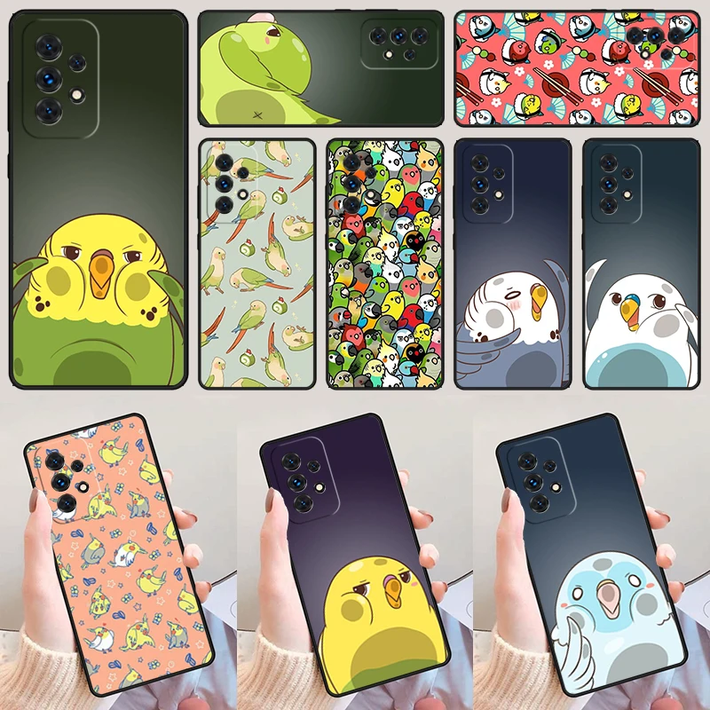 Пухлые попугаи для Samsung A52 A72 A73 A20e A21S A50 A70 A11 A12 A42 A31 A40 A51 A71 A32 чехол телефона