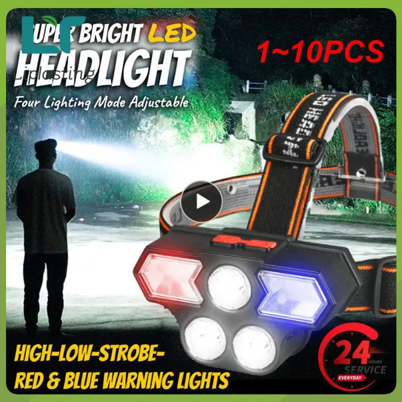

1~10PCS Portable Multi-function Outdoor Bright Light Eleven Core High-power Long-range Waterproof Durable Night Fishing Light