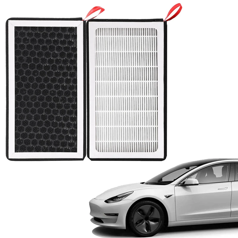 

For Tesla Model 3 Model X Air-Filter HEPA 2 Pack with Activated Carbon Air Conditioner Tesla car Accessories 1107681-00-A