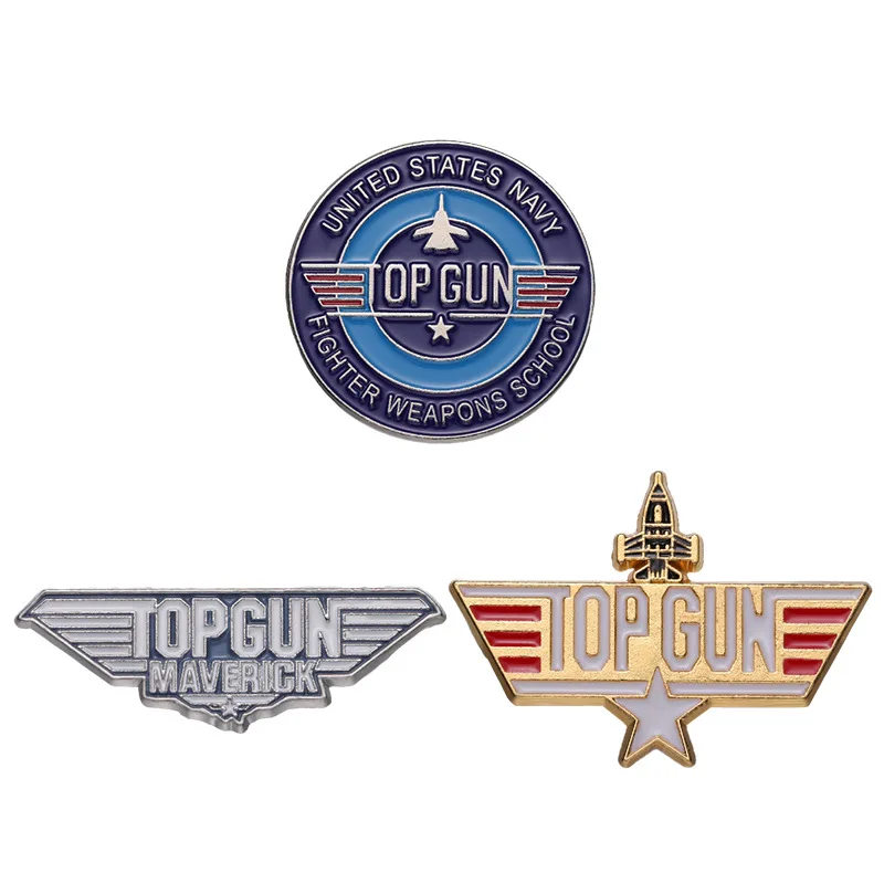 

Army Navy Enamel Pins Fighter Weapon Maverick Military Brooch Lapel Badges Movie Jewelry Gift for Friends Fans