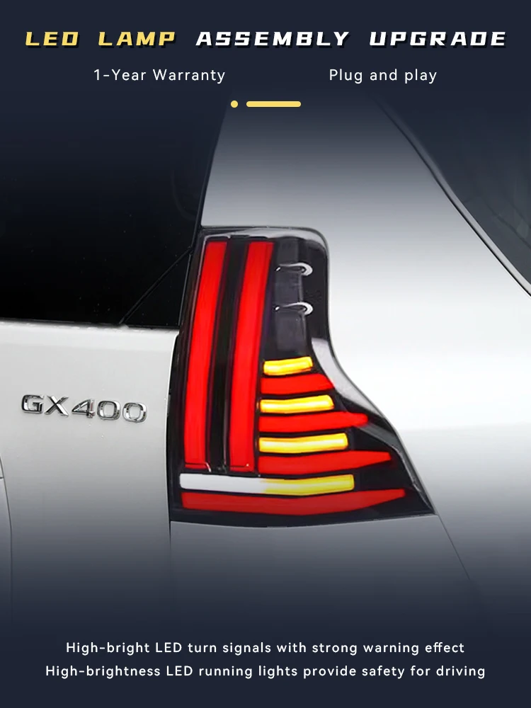 Пара модных внешних светодиодных задних фар в сборе для Lexus GX400 GX460 2014-2019 ДХО
