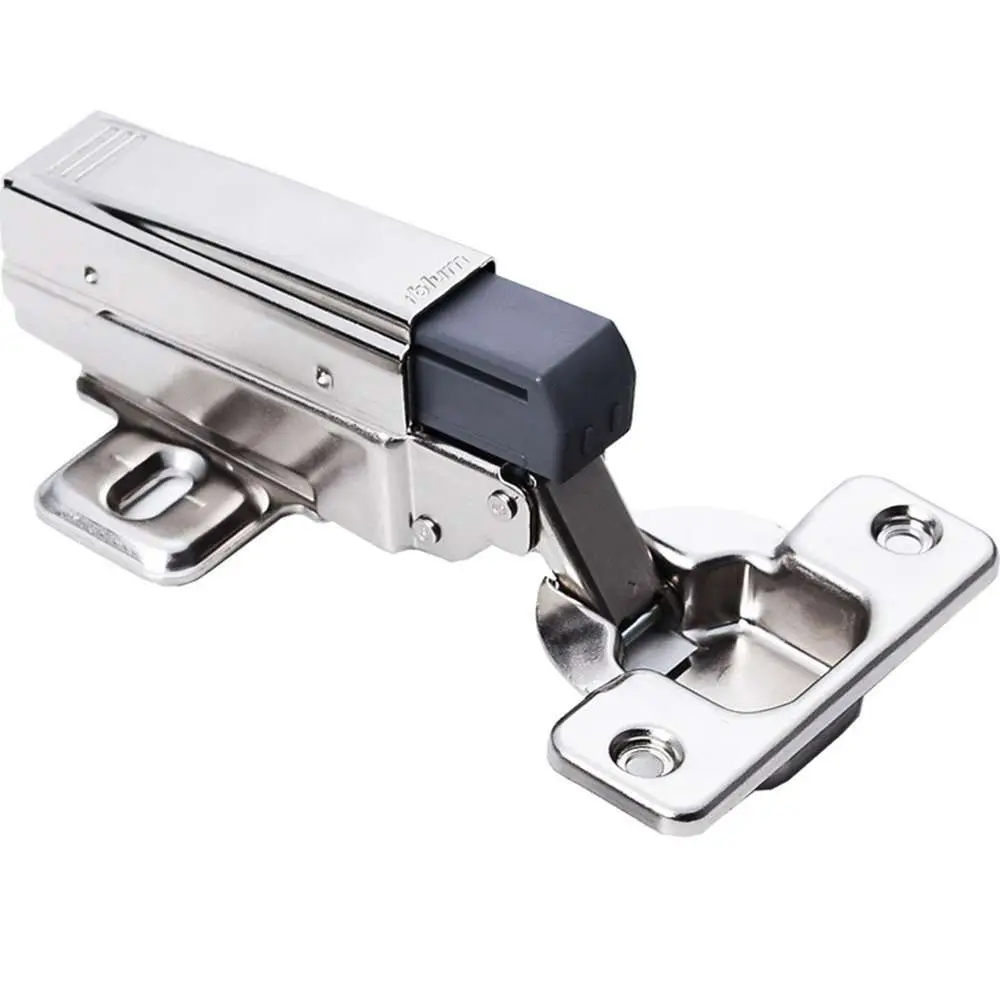 

Straight Arm Adjustable Full Overlay Hinge Buffer Hinge for Doors Nickel Finish Automatically Fast Loading Buffer Damper