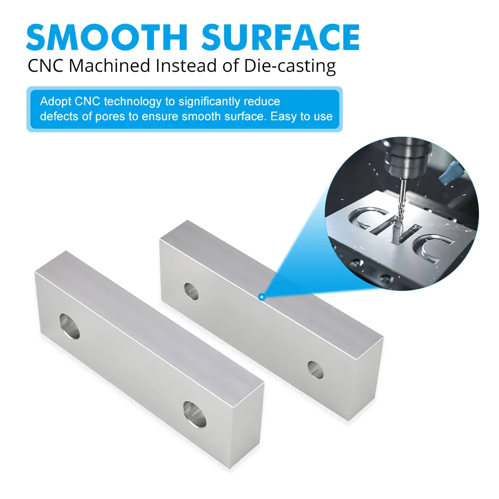 

6 x 2 x 1" Vise Jaws Standard Aluminum Machinable Soft Jaws for 6" Vises Motorcycle Accessories Tool