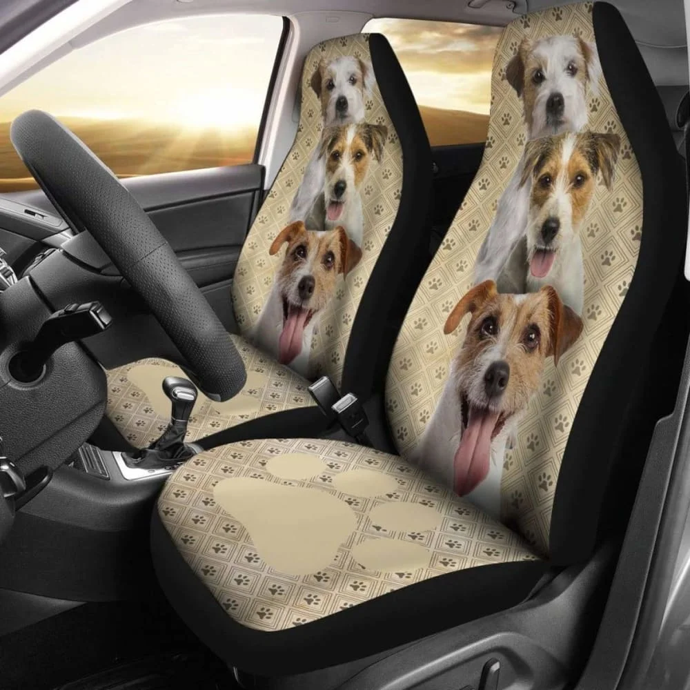 

Parson Russell Dog Car Seat Covers Funny Decor Car Seat,Pack of 2 Universal Front Seat Protective Cover