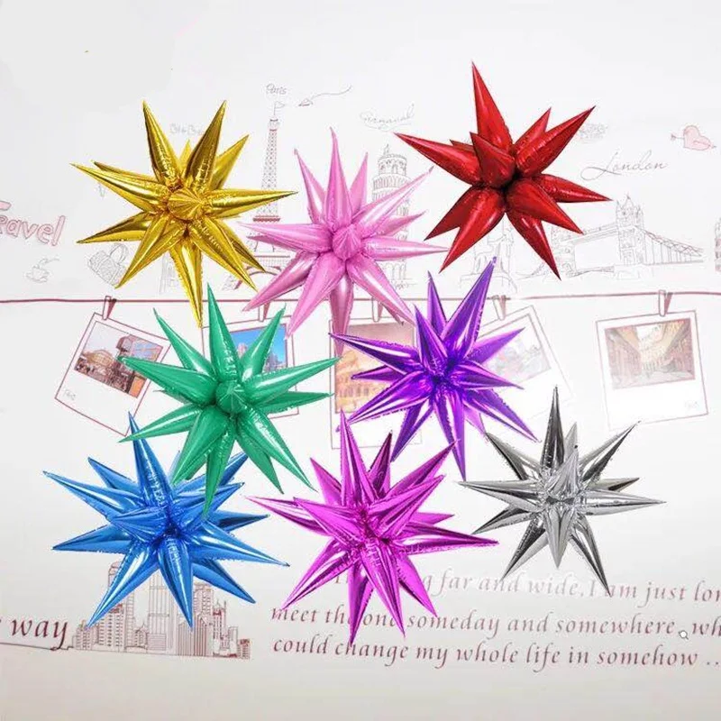22 Inch 4D Exploding Star Balloons Christmas Decoration New Year's Gift Wedding Birthday Mall Home Decoration Party Supplies