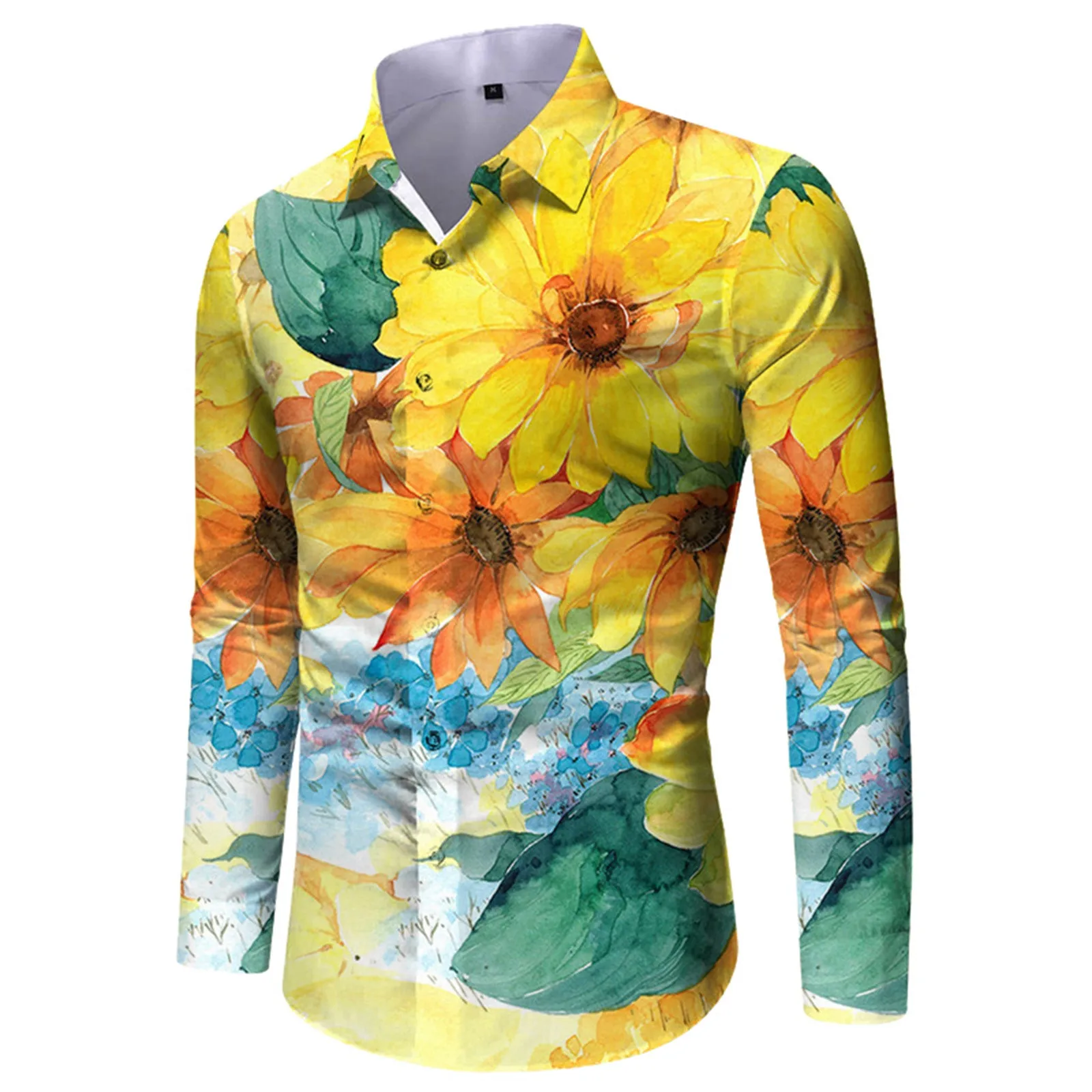 

Men'S Shirt Floral Graphic Prints Stand Collar Outdoor Street Long Sleeve Print Clothing Apparel Fashion Designer Casual Comfort
