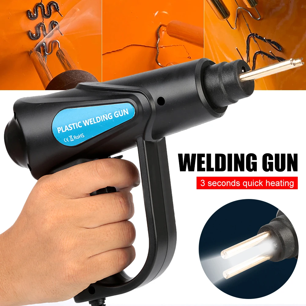 

70W Hot Stapler Gun Plastic Welding Machine Car Bumper Repair Kit with 4 Types 200Pcs Staples PVC Repairing Welding Tool Machine