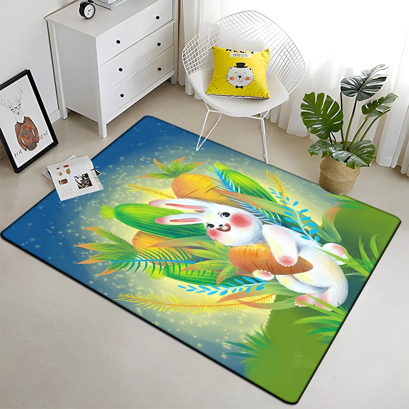 Twelve Chinese Zodiac Animals Painting Carpet for Living Room Large Area Rug Black Soft Carpet Home Decoration Mats Boho Rugs