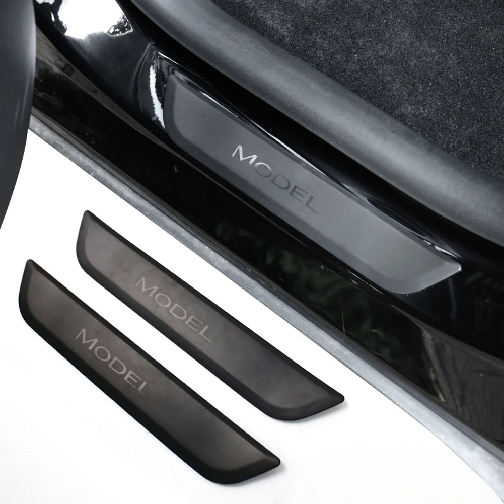 

Защитная накладка из АБС для заднего порога, Накладка на порог для Tesla Model Y, внутренняя Накладка на порог и внешняя наклейка на порог