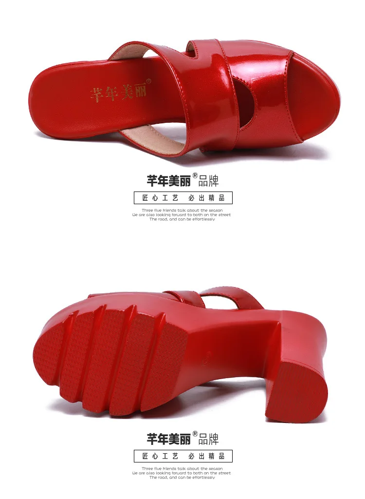 2023 Super-High Heel Waterproof Platform Fish-Mouth Sandals Women Wear Large Size 40-43 Sexy High Thick Heel Women In Summer