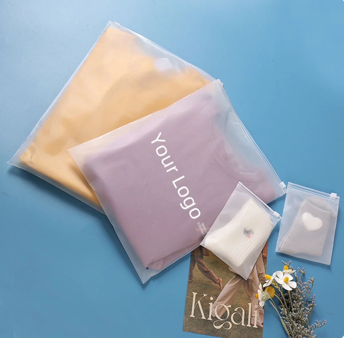 50 szt. Niestandardowe przechowywanie matowych torebek na zamek błyskawiczny Odzież domowa Koszule Biznesowe torby do pakowania produktów dla