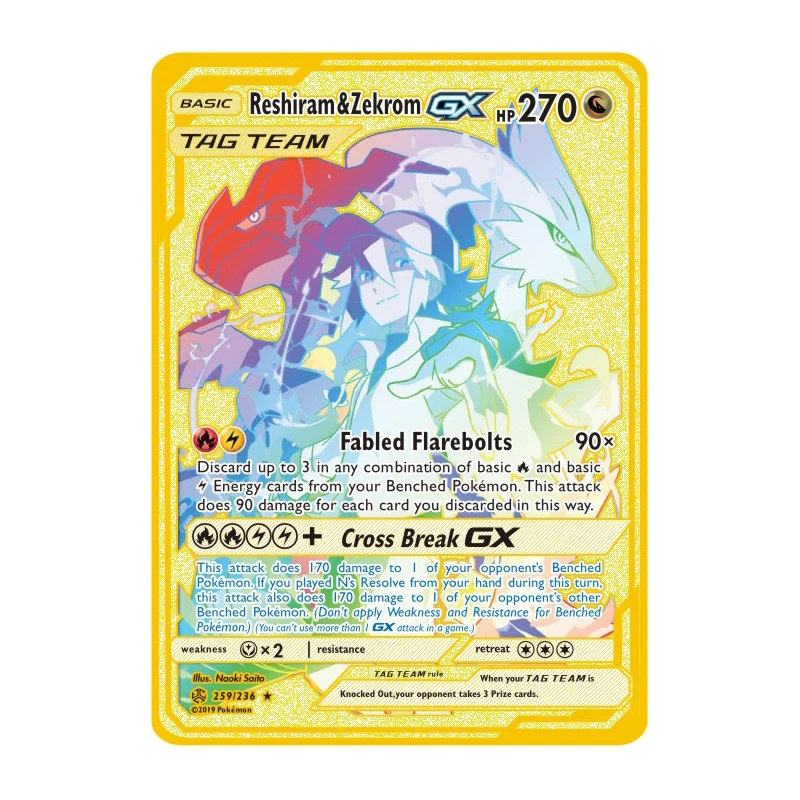 

27 стилей Pokemon EX GX Reshiram Zekrom стальные металлические игрушки хобби Коллекционная игра Коллекционная Коллекция