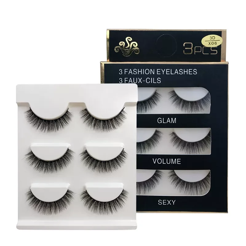 

3 Pairs natural false eyelashes thick make ups 3d mink lashes soft eyelash extension fake eyelash long mink eyelashes